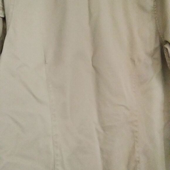 Women's Eddie Bauer * LARGE khaki 100% cotton * button up long sleeve shirt - Picture 3 of 10